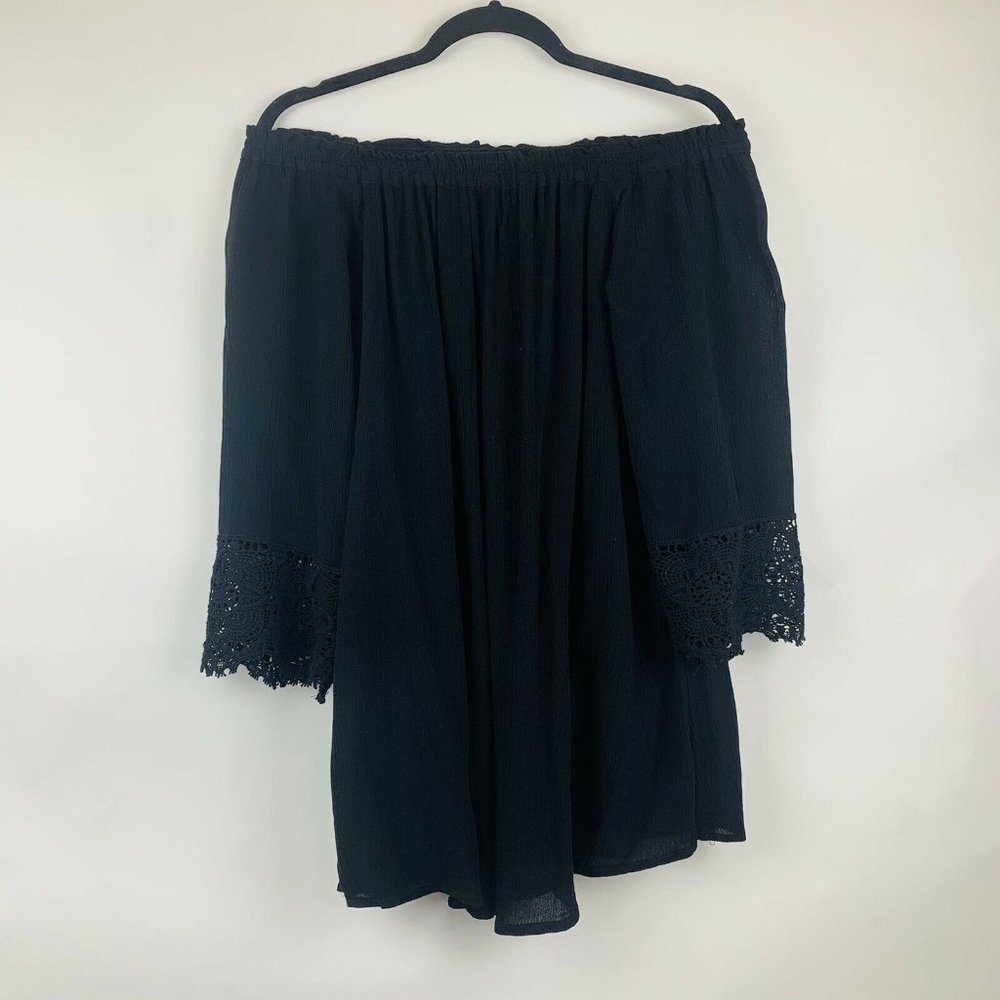 Chelsea & Theodore Black Gauze Summer Top Blouse